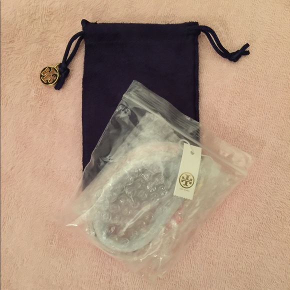 🎉 HP 🎉 🆕 Tory Burch Double Wrap Logo Stud Bracelet - Picture 4 of 7